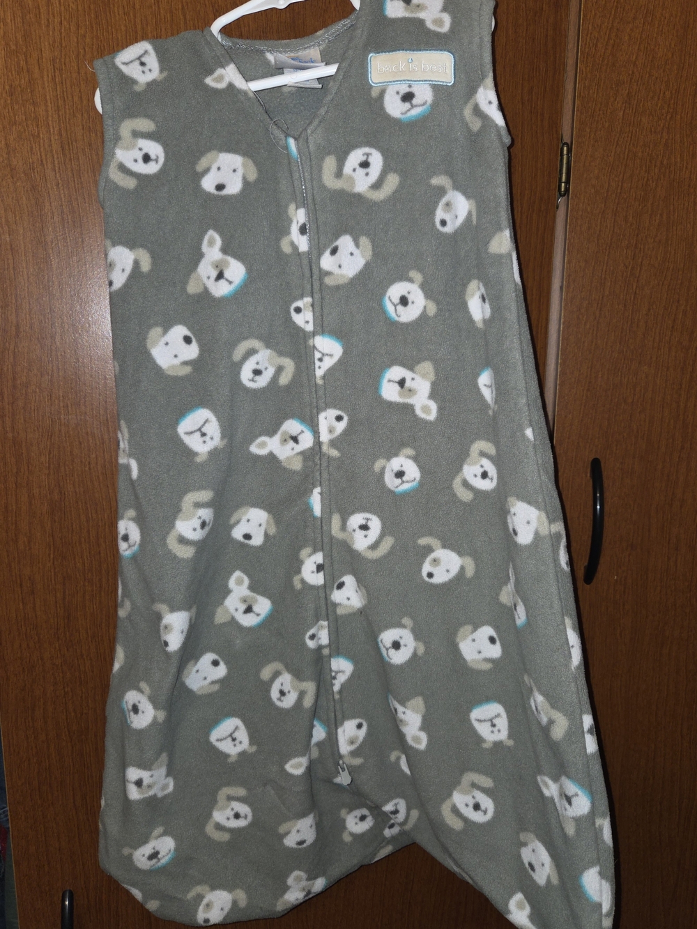 Halo Gray Fleece Sleep Sack with Puppy Print